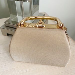 Gold and white retro vintage inspired evening bag